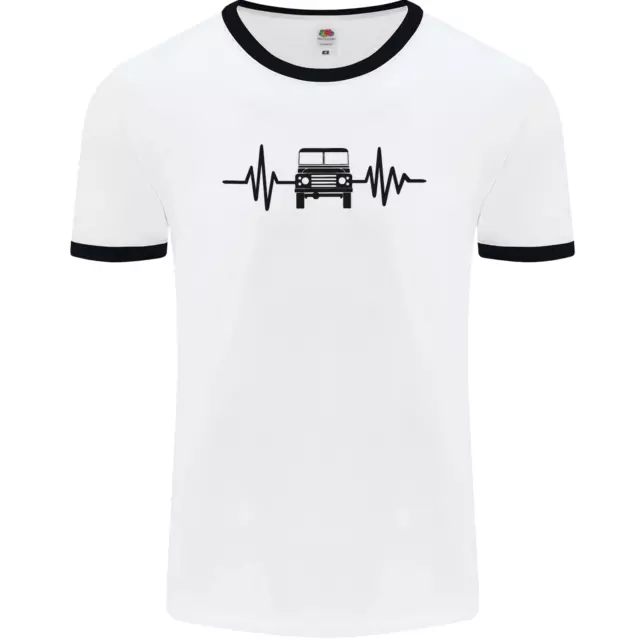 4X4 Heart Beat Pulse Off Road Roading Mens Ringer T-Shirt