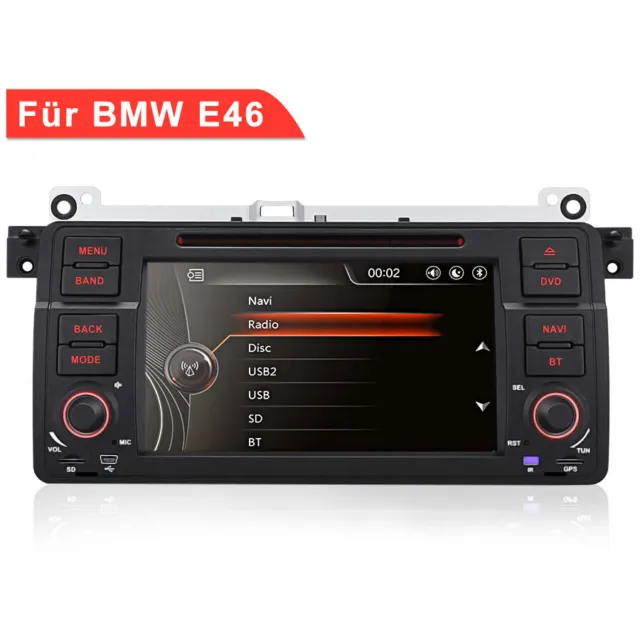 Für BMW E46 3er 318 320 325 2 Din 7" GPS Autoradio NAVI CD DVD USB BT DAB+ MP3