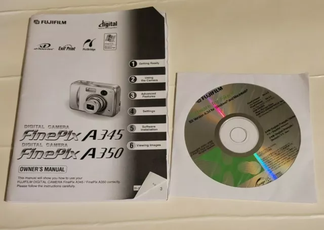 FUJIFILM Digital Camera FinePix A345 A350 Owner's Manual BX Version 4.3d CD