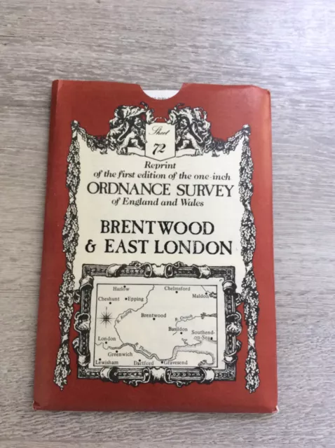 First Edition Ordnance Survey Reprint Sheet 72 Brentwood & East London 