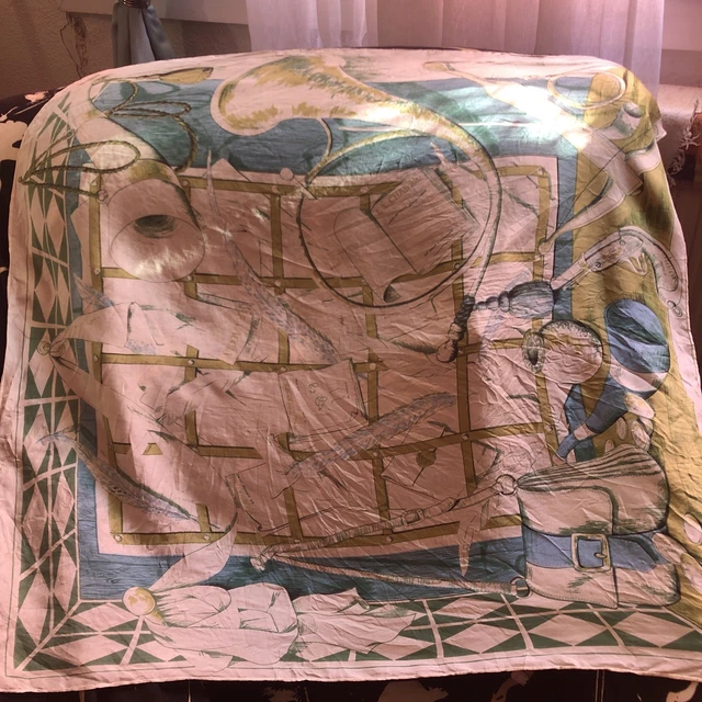Foulard écharpe En Soie Suzanne Nagy Peinture Bleu - Neuf Sans étiquette, Cadeau Idéal Pour Femme