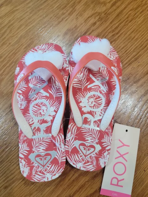 ROXY GIRL 'RG Tahiti VII" Floral Flip Flop Sandals, 11- Red White Flora  (APR)