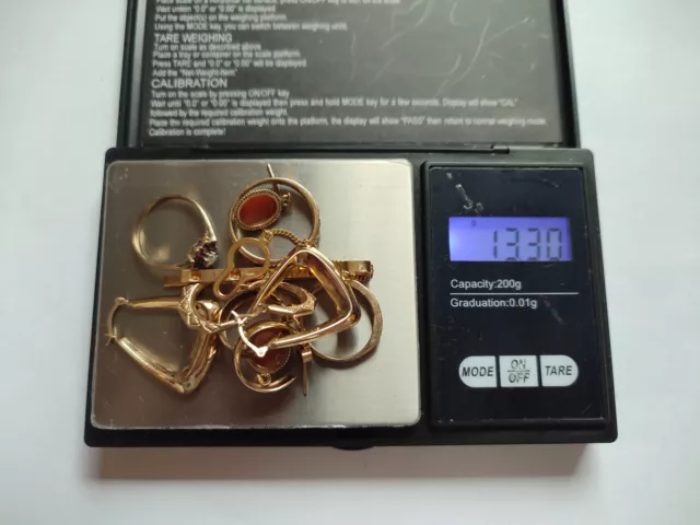 Gold 375 Bundle 13.3g Earrings Rings Tie Clip Stamped Hallmarked 9ct Not Scrap