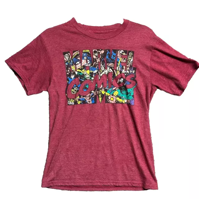 Marvel Comics Mad Engine Retro Avengers X-Men Spiderman Men's Red T-shirt Small