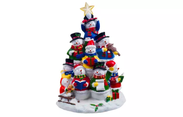 Brand NEW San Francisco Music Box Factory Snowman Tree Lighted Figurine