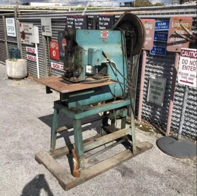 Whitney-Jensen Model 130 10 Ton Belt Driven Electric Punch Press w/ 18” Throat
