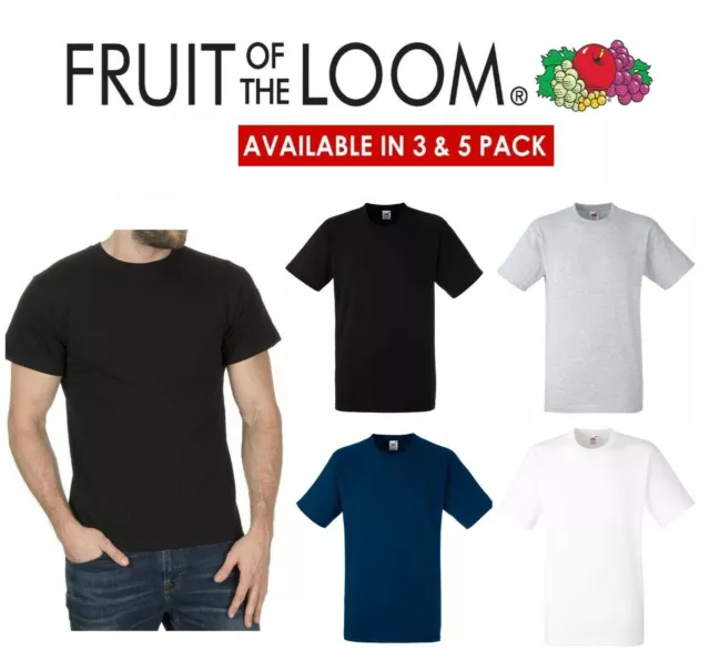 Fruit of the Loom Cotone Pesante T Shirt Uomo Donna Maniche Corte Maglietta Top