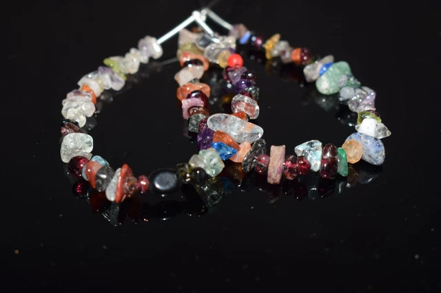 4-6MMNatural MultMix Stone Uncut Chips Shape Gemstone 5 "Perles en vrac...