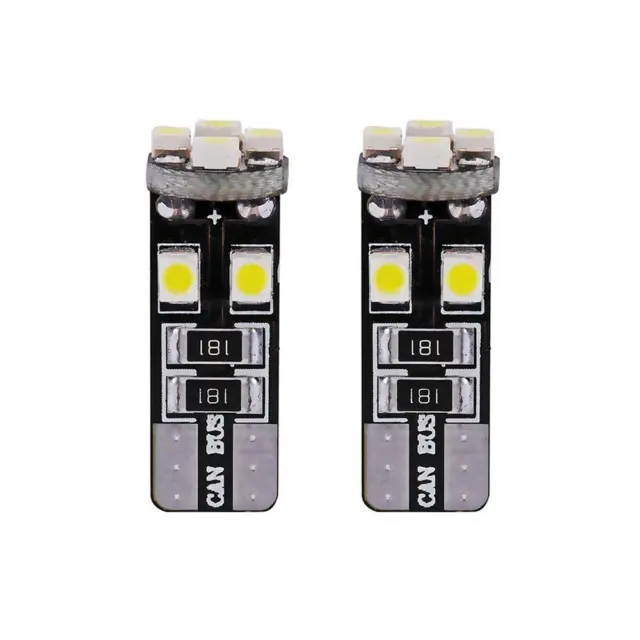 2x CanBus Error Free 8 SMD High Power LED Pure White W5W T10 501 Sidelight Bulbs
