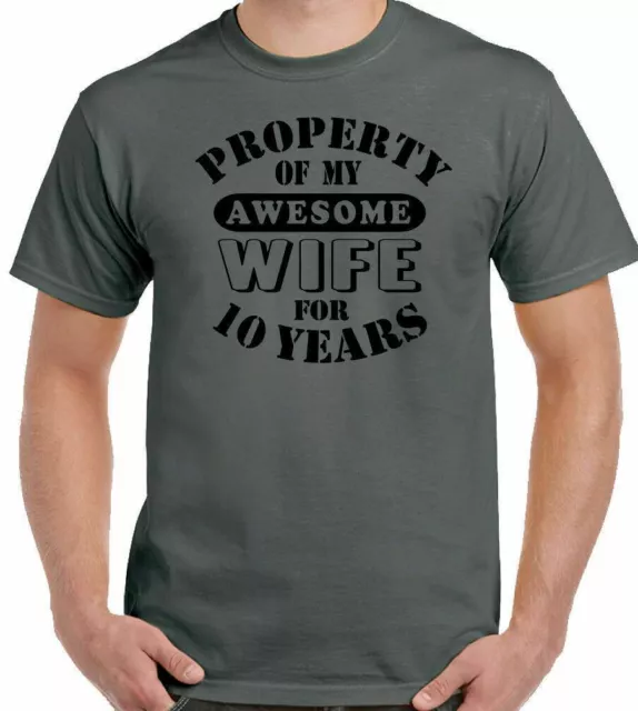 10th Matrimonio Anniversario T-Shirt Uomo Regalo Divertente 10 Anno Marito My
