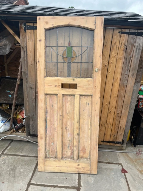 Original 1930’s Stained Glass Vintage Front Door