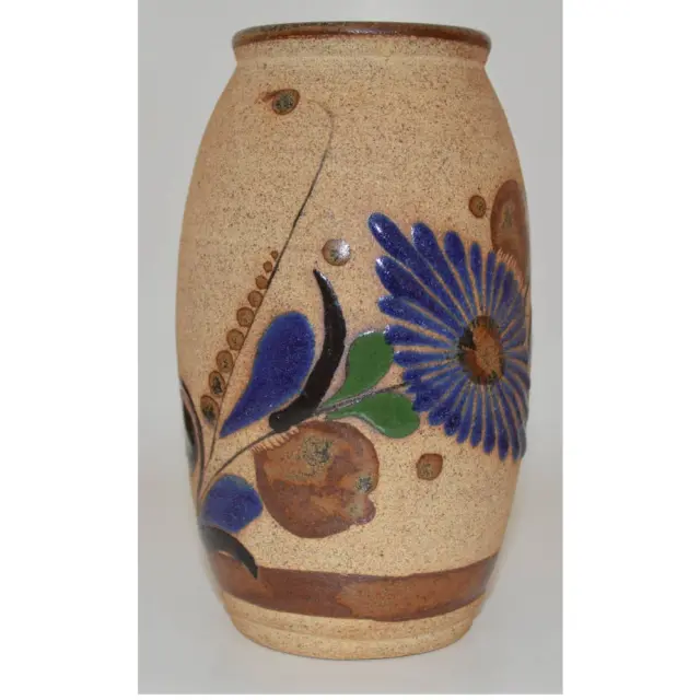 Mexican Folk Art Pottery Sandstone Vase