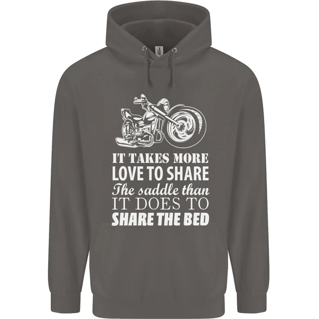 Felpa con cappuccio Share the Saddle moto biker da uomo 80% cotone 4
