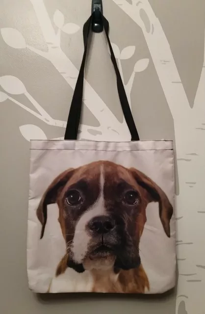 Tote Bag, Brown and white  Boxer puppy