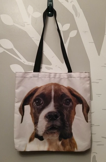 Tote Bag, Brown and white  Boxer puppy