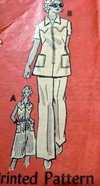 *LOVELY VTG 1970s DRESS TOP PANTS Sewing Pattern BUST 44