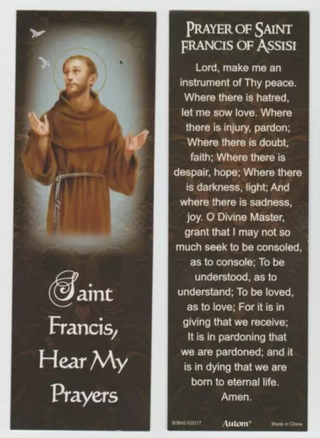 *Devotional Bookmark-"Prayer of Saint Francis of Assisi"  /Hear My Prayers/-