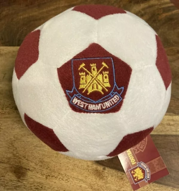 West Ham United Soft Plush Ball Official Merchandise White Burgundy