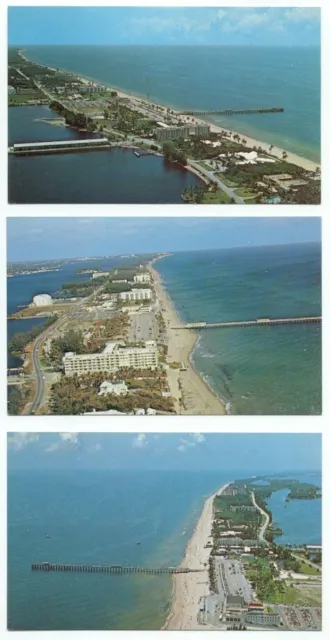 Lake Worth FL Lot of 3 Aerial View Postcards ~ Florida