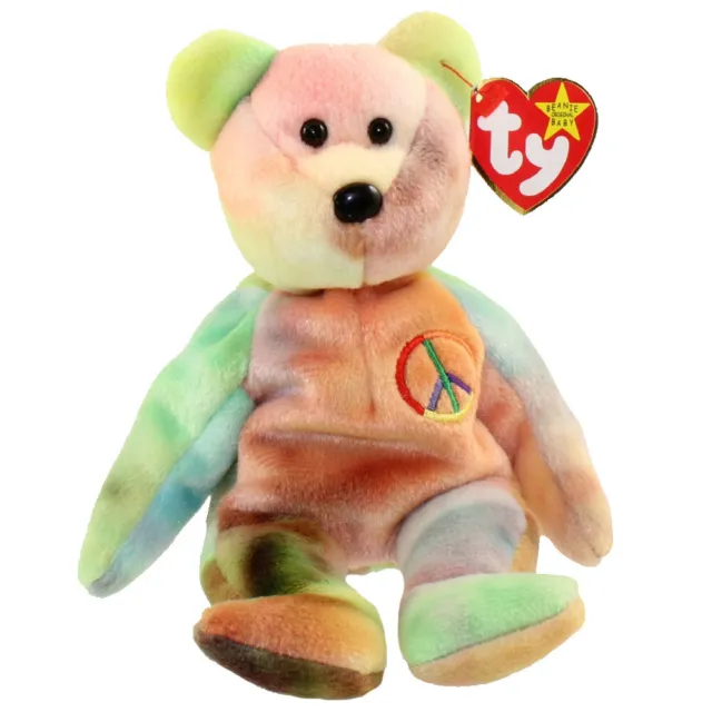 TY Beanie Baby - PEACE the Ty-Dyed Bear (8.5 inch) - MWMTs Stuffed Animal Toy