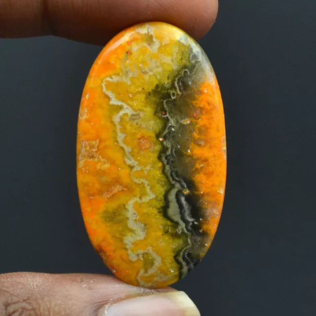 Cts. 40.10 Natural Fab Design Bumble Bee Jasper Cabochon Oval Cab Loose Gemston