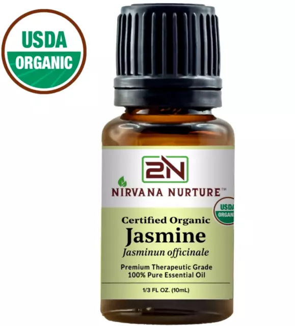 Organic Jasmine Essential Oil USDA Certified 100% Pure Therapeutic Grade Natural