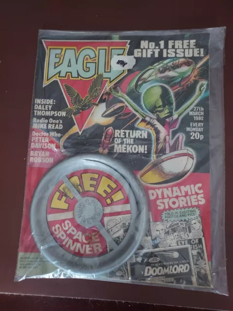 Vintage Eagle Comic issue no 1 with Free Space Spinner - 1982, still sealed.