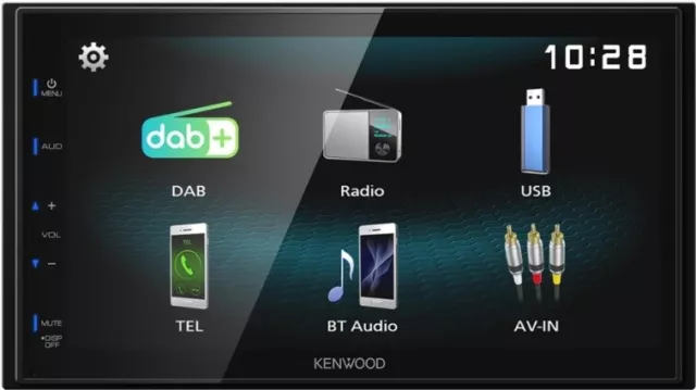 Kenwood DAB+Autoradio DMX125DAB mit 17,3cm Display,Bluetooth,geringe Einbautiefe