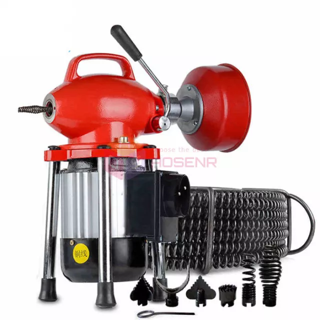 3/4"-4"Dia Drain Cleaner Sectional Sewer Snake Drain Auger Cleaning Machine 400W