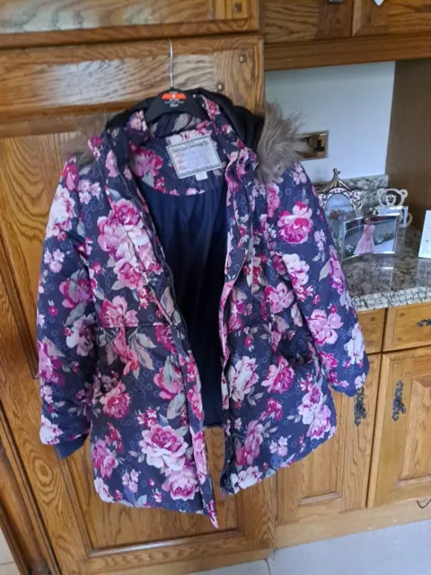 Girls Next Floral Monsoon Coat Age 11/12 Great For School