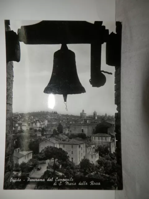 Vecchia cartolina foto d epoca di offida panorama dal campanile di S.maria rocca