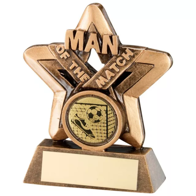 Man Of The Match Star Football Trophy Award Resin 95mm Free Engraving RF418-TD