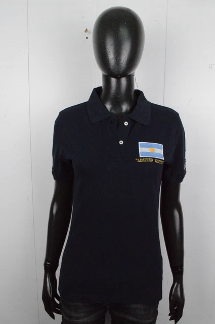 Polo LAUQUEN Taglia S Donna Maglia Cotone Blu Manica Corta Women's Shirt