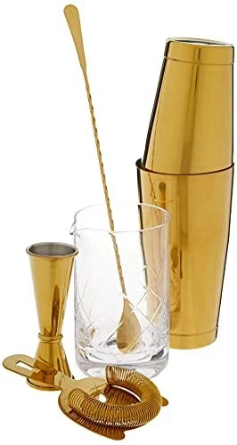 Kit de mezcla de cócteles de lujo Barfly Essential modelo dorado