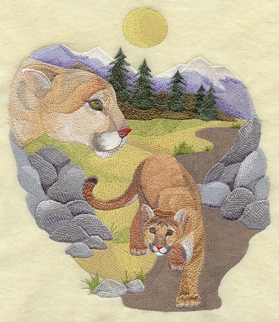 Embroidered Sweatshirt - Spirit of the Cougar J2791