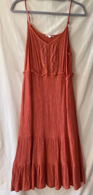 Blu Pepper, Women's M, Terracotta Gauze Tiered Sundress, Euc