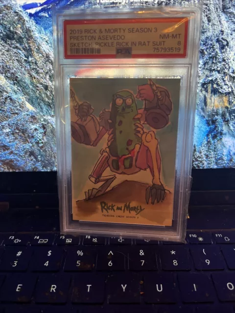 RICK AND MORTY CRYPTOZOIC sketch card 1/1 PICKLE RICK PSA 8 Hot Card Right Now 2