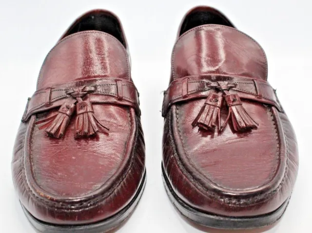FLORSHEIM BROWN LEATHER Tasseled Slip On Loafers Shoes Men's 11.5 D $22 ...