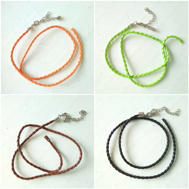 Kunstlederband Collier Armband geflochten mit Karabiner 45cm verstellbar Pracht