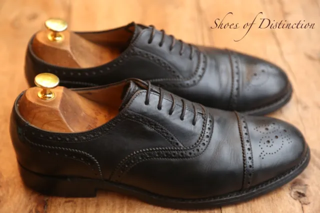 LOAKE SHOEMKAERS TWEED Black Leather Oxford Brogue Shoes Men's UK 7 G ...