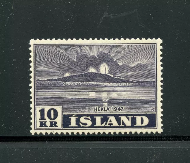 Islandia #252 (I592) Alto Valor Hekla 1947, M, LH, FVF, CV $60.00