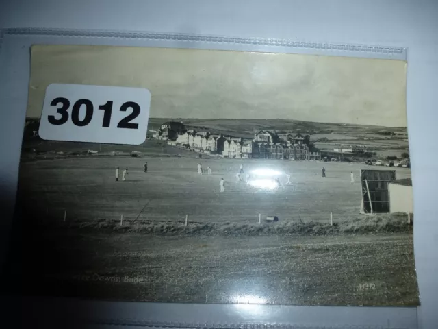 Bude Summerleaze Downs Cricket Match in Bearbeitung animiert RPPC U/P c1940/50s