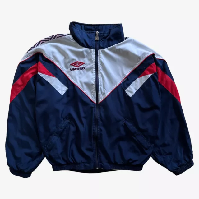 Vintage 90s Men's Umbro England Colourway Track Jacket, Classic Football Retro