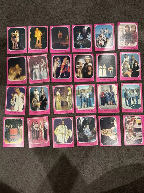 ABBA trading cards Australian Scanlens Pink series, 46 Cards In Total