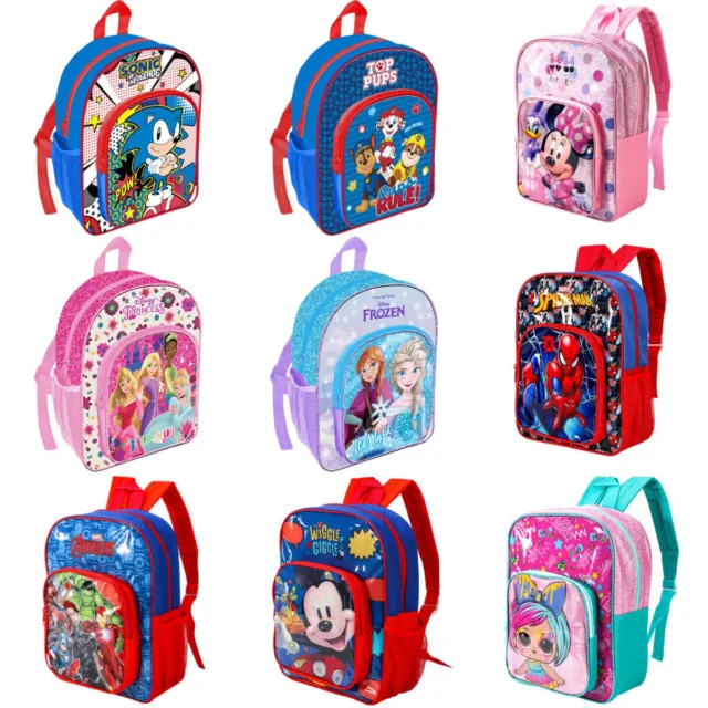 Boys Girls Deluxe Backpack Kids Character Rucksack Junior Toddlers School Bag