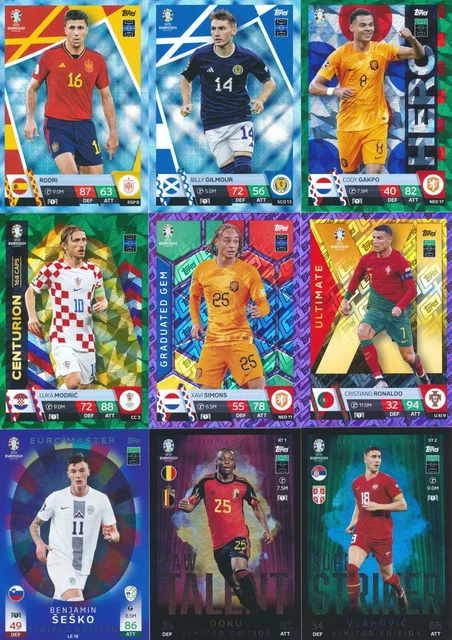 Cartes Topps Match Attax UEFA EURO 2024 Allemagne - Édition Limitée, état Neuf à Quasi Neuf