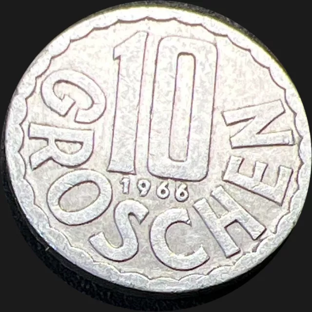1966 Austria 10 Groschen 1951-2001 Aluminium KM#2878 C534