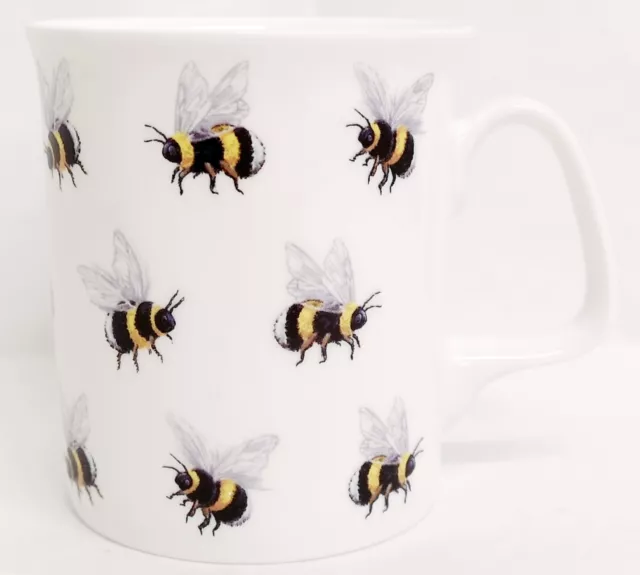 Bees Mug Fine Bone China Marlborough Bumblebee Cup Hand Decorated in UK
