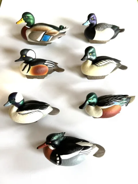 AWESOME Jett Brunet Ducks Unlimited Miniature Duck Decoys Lot of 7