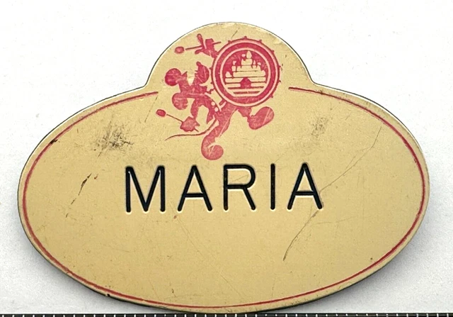 DLR CAST MEMBER Name Tag MARIA Disneyland 1986 Mickey Started dlr-cast-member-name-tag-maria-disneyland-1986-mickey-started